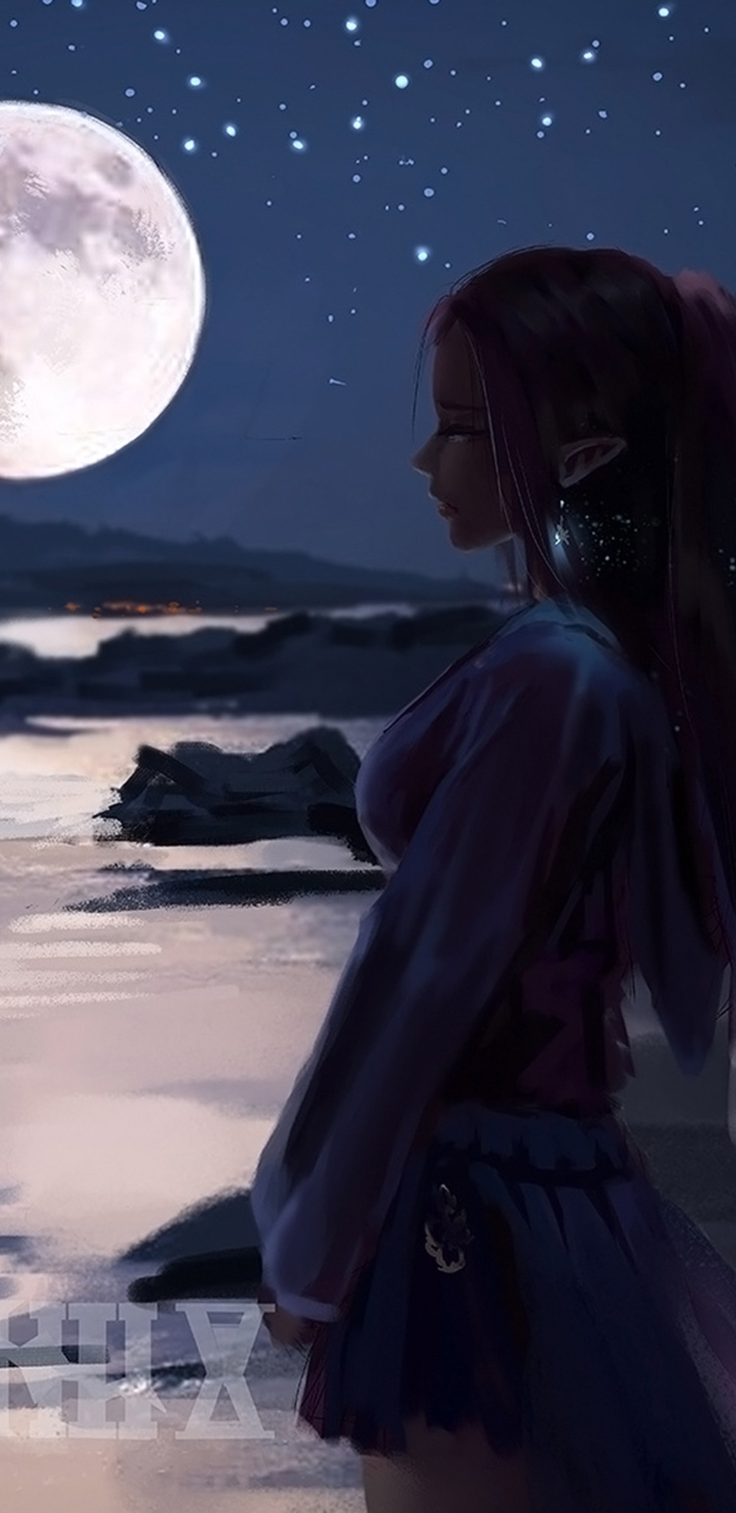 Fantasy Women Moon River Samsung Galaxy Note 9, 8, S9, S8, SQHD HD 4k Wallpaper, Image, Background, Photo and Picture