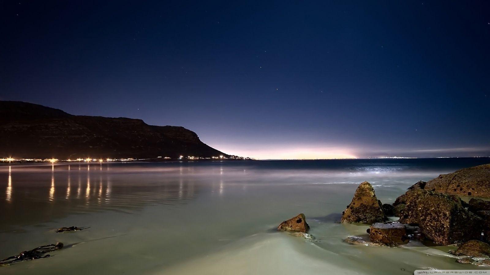 Beach At Night HD desktop wallpaper, High Definition, Fullscreen