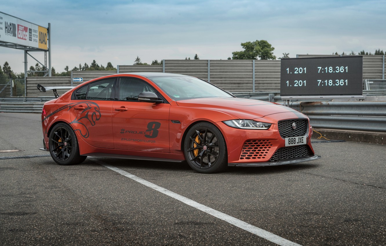 Wallpaper asphalt, orange, Jaguar, 2019, XE SV Project - for desktop, section jaguar