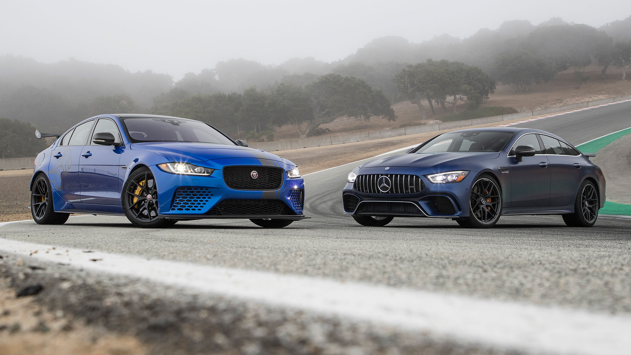 Jaguar vs. Mercedes Super Sedan Battle! XE SV Project 8 vs. AMG GT 63 S