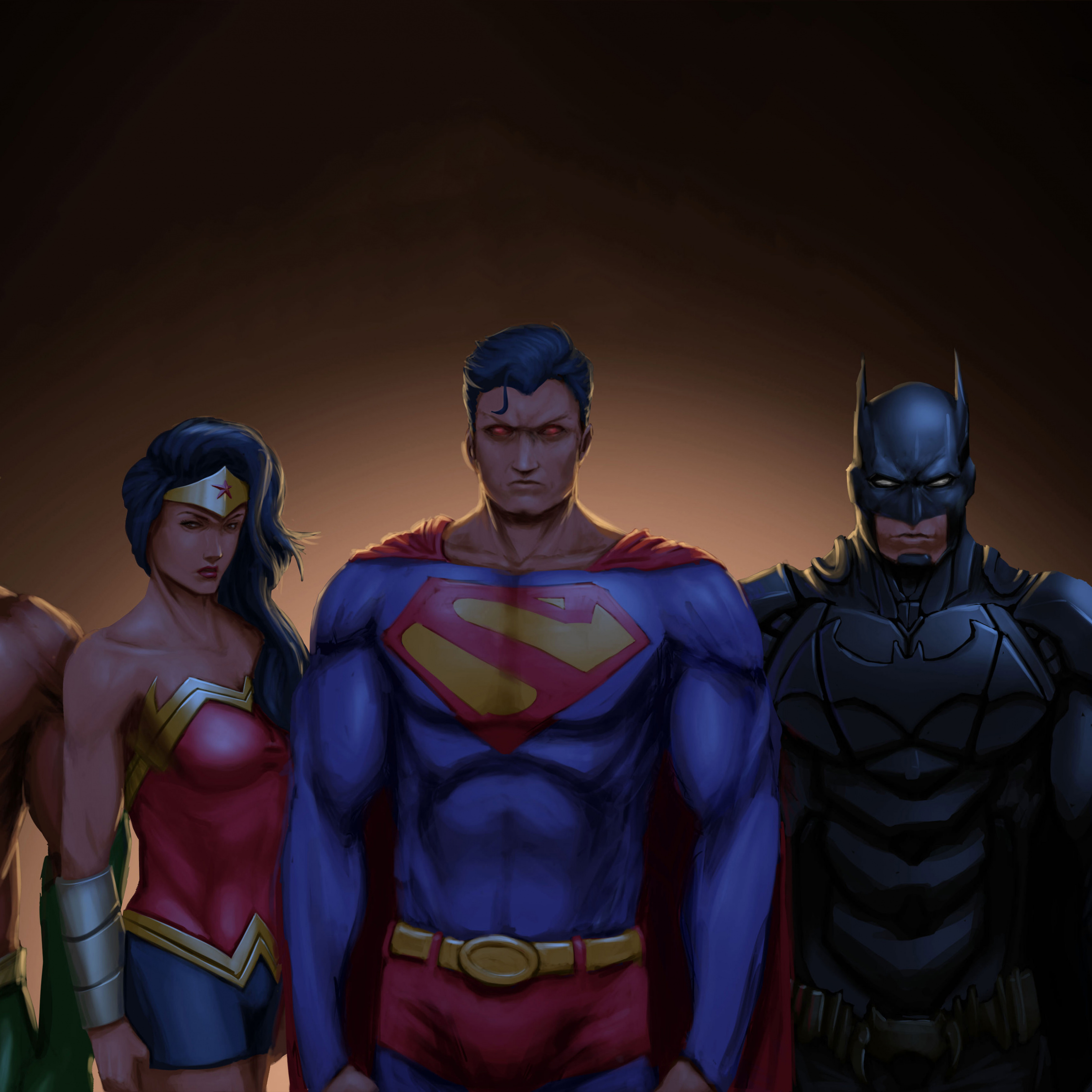Download Justice league, dc superheroes, artwork wallpaper, 2248x2248, iPad Air, iPad Air 2, iPad 3, iPad 4, iPad mini 2, iPad mini 3