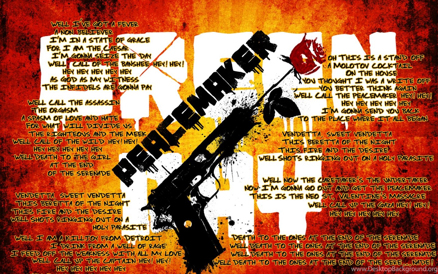 Peacemaker_Lyrics Green Day Wallpaper Fanpop Desktop Background