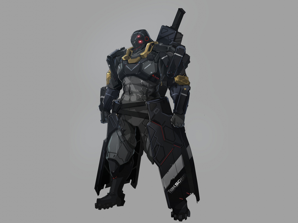 Desktop wallpaper armour suit, armored gull, anime, HD image, picture, background, e9ece9