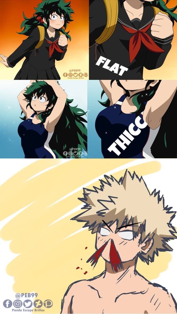 Silly bkdk comic (Fem deku) /mha- bnha genderbend. Boku no hero academia funny, Cute anime guys, My hero academia episodes