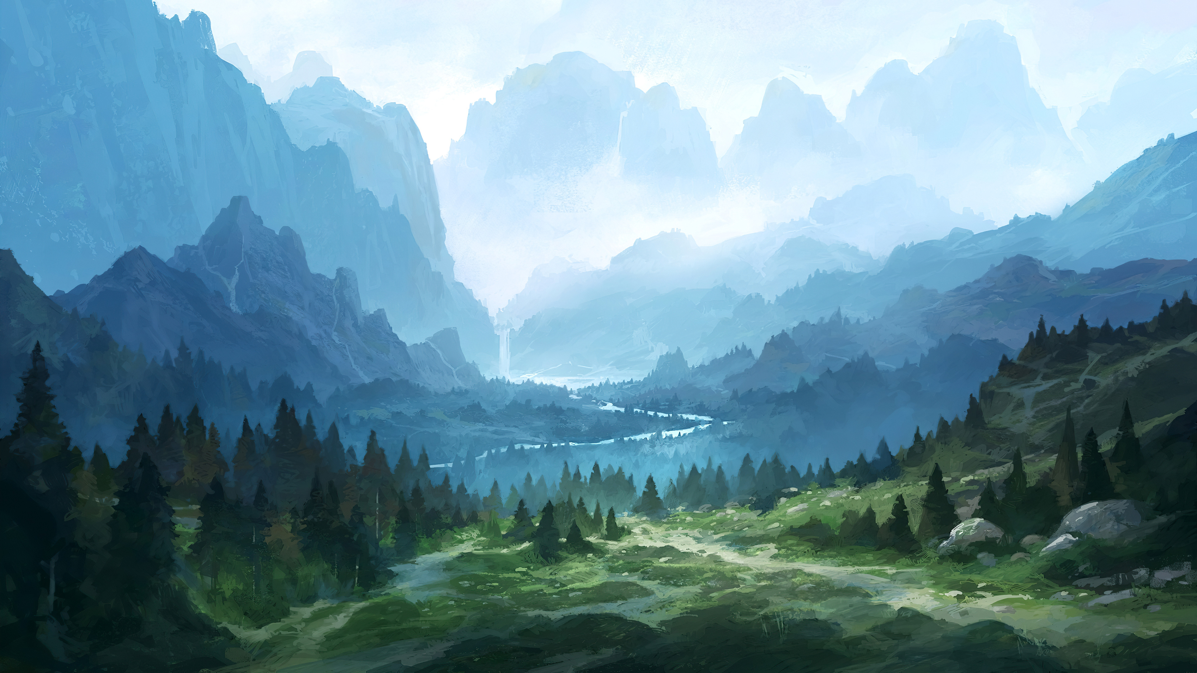 Green Mountain Landscape 4k Ultra HD Wallpaper