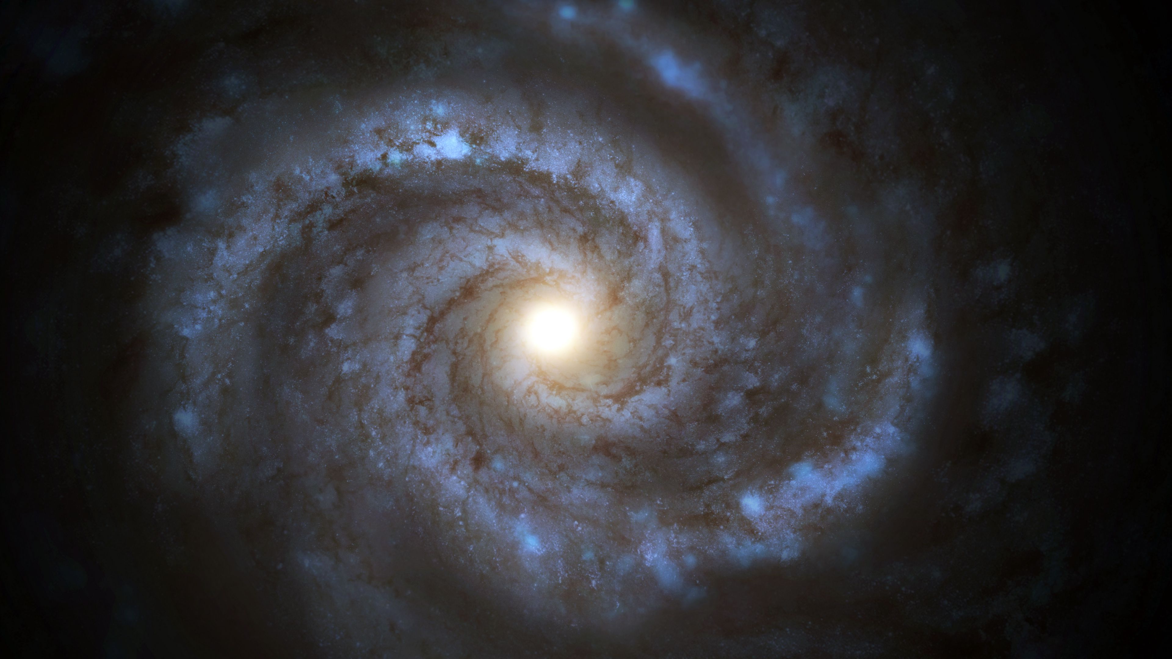 Download wallpaper 3840x2160 galaxy, spiral, glow, space, universe 4k uhd 16:9 HD background