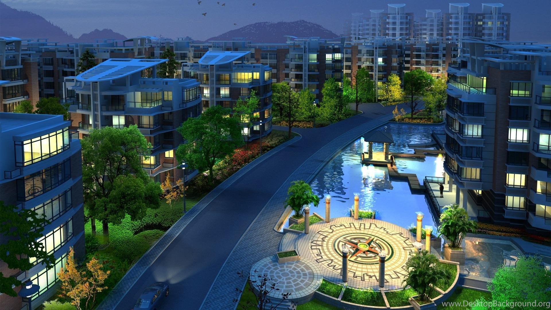 3D City HD Wallpaper For Desktop Desktop Background