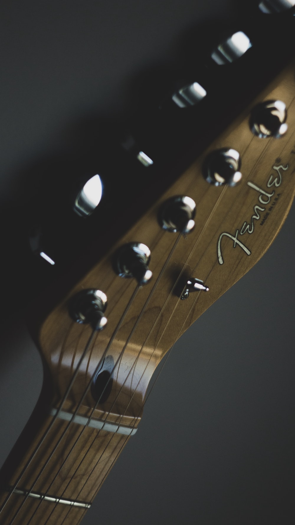 brown Fender guitar head