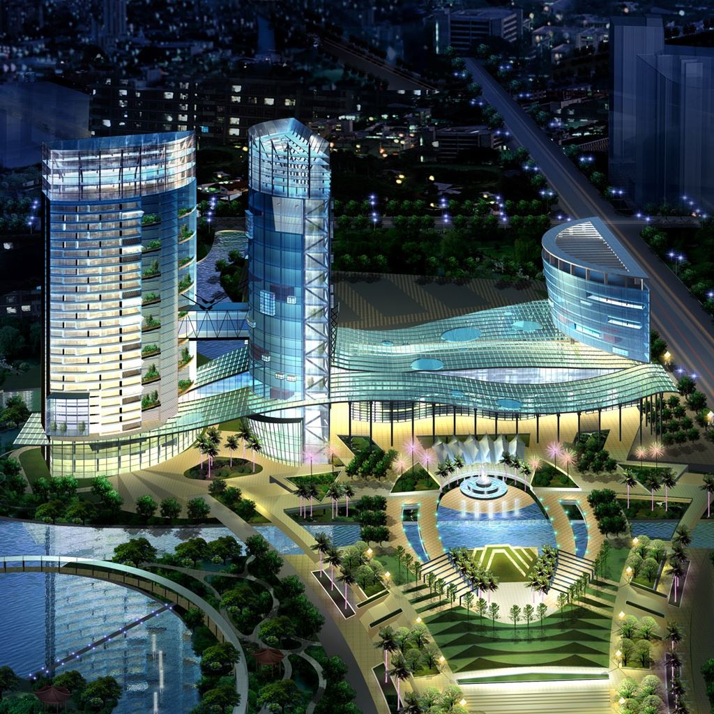 Futuristic 3D City iPad Wallpaper Free Download