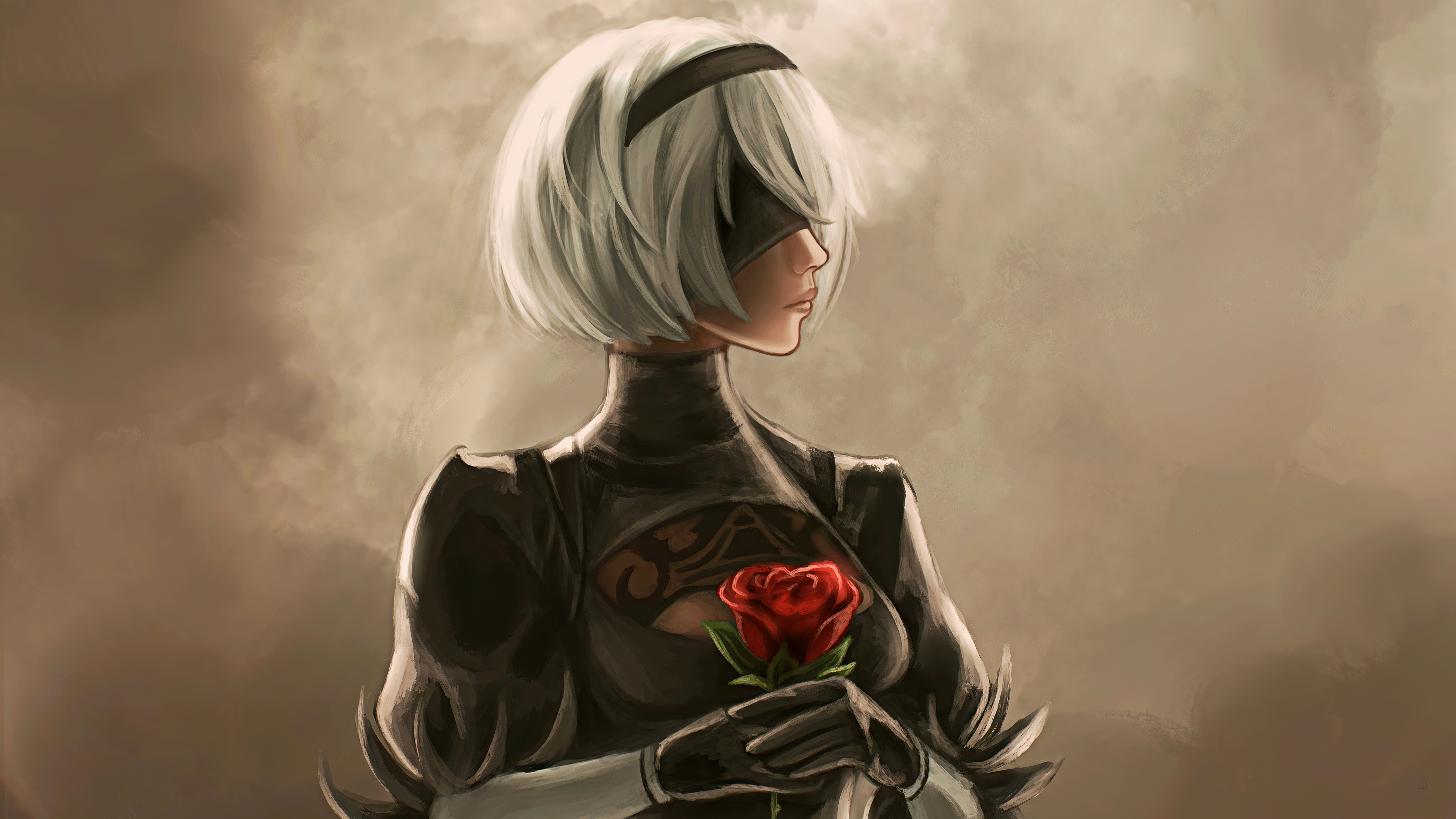 2b Nier Automata Character Art 5k 1152x864 Resolution HD 4k Wallpaper, Image, Background, Photo and Picture