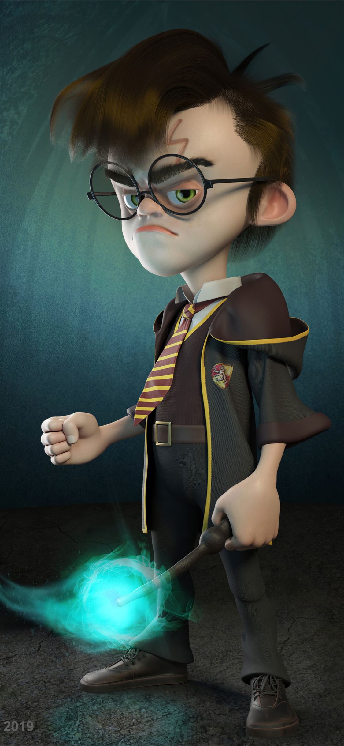 harry potter 3D character art 4k iPhone X Wallpaper Free Download