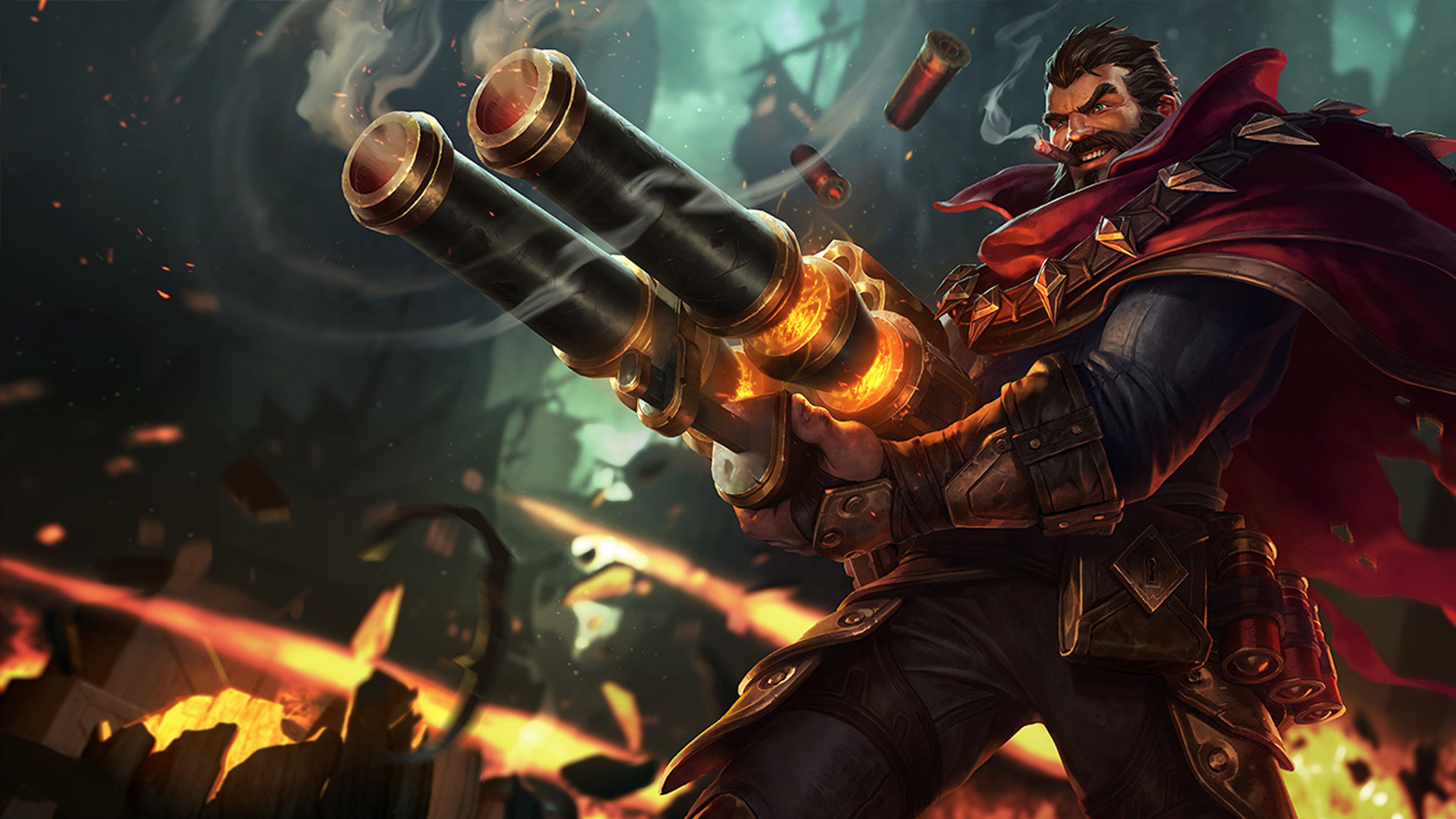 League Of Legends Hero Graves Splash Character Art Wallpaper HD 3840x2160, Wallpaper13.com