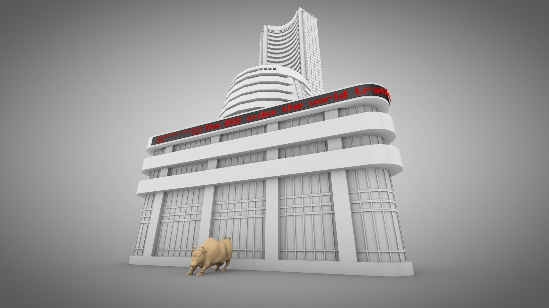 Bombay Stock Exchange 3D Model Low Poly