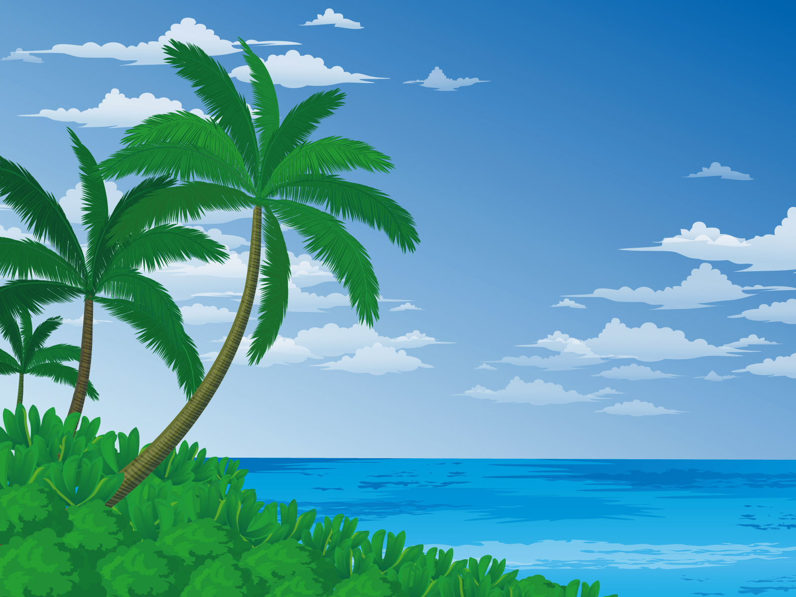 Vector Scenery Tropical Beach 1600x1200 NO.8 Desktop Wallpaper