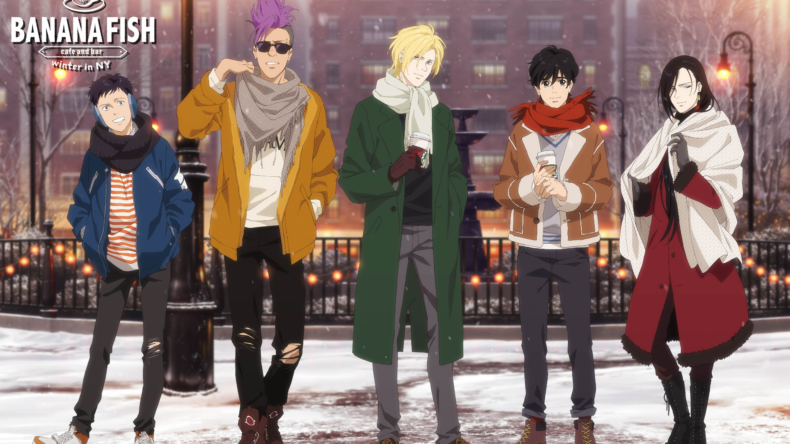 Ash Lynx Eiji Okumura Shorter Wong Sing Soo Ling Yut Lung HD Banana Fish Anime Wallpaper