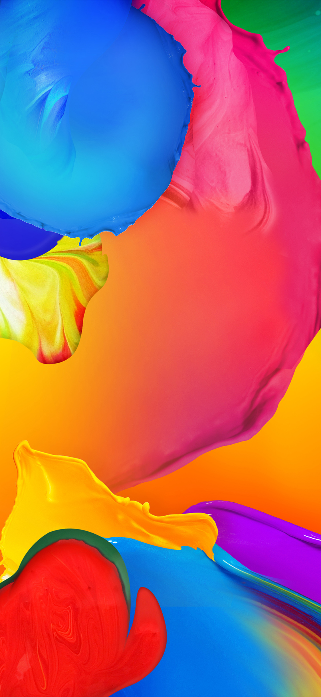 iPhone X wallpaper. rainbow color paint art ink default pattern