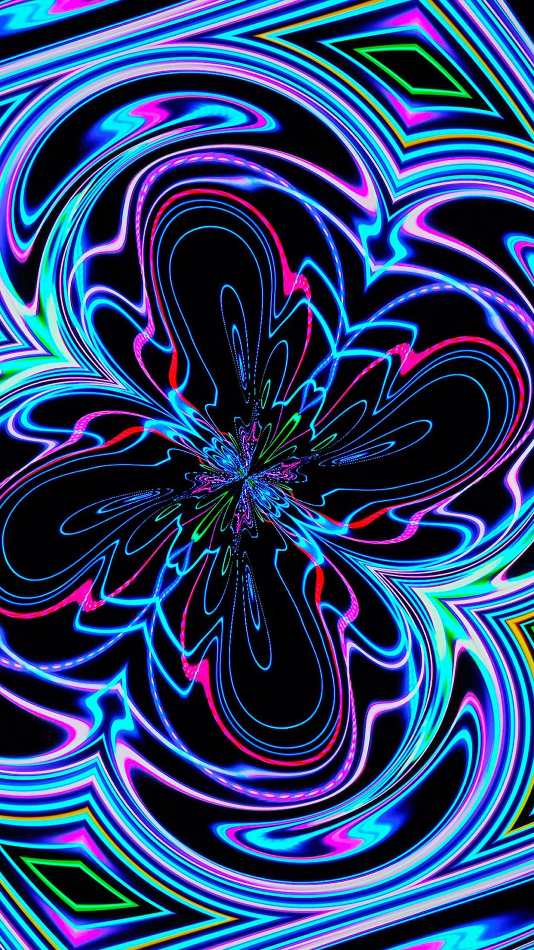 Colorful Distortion Neon Waves 4K HD Trippy Wallpaper