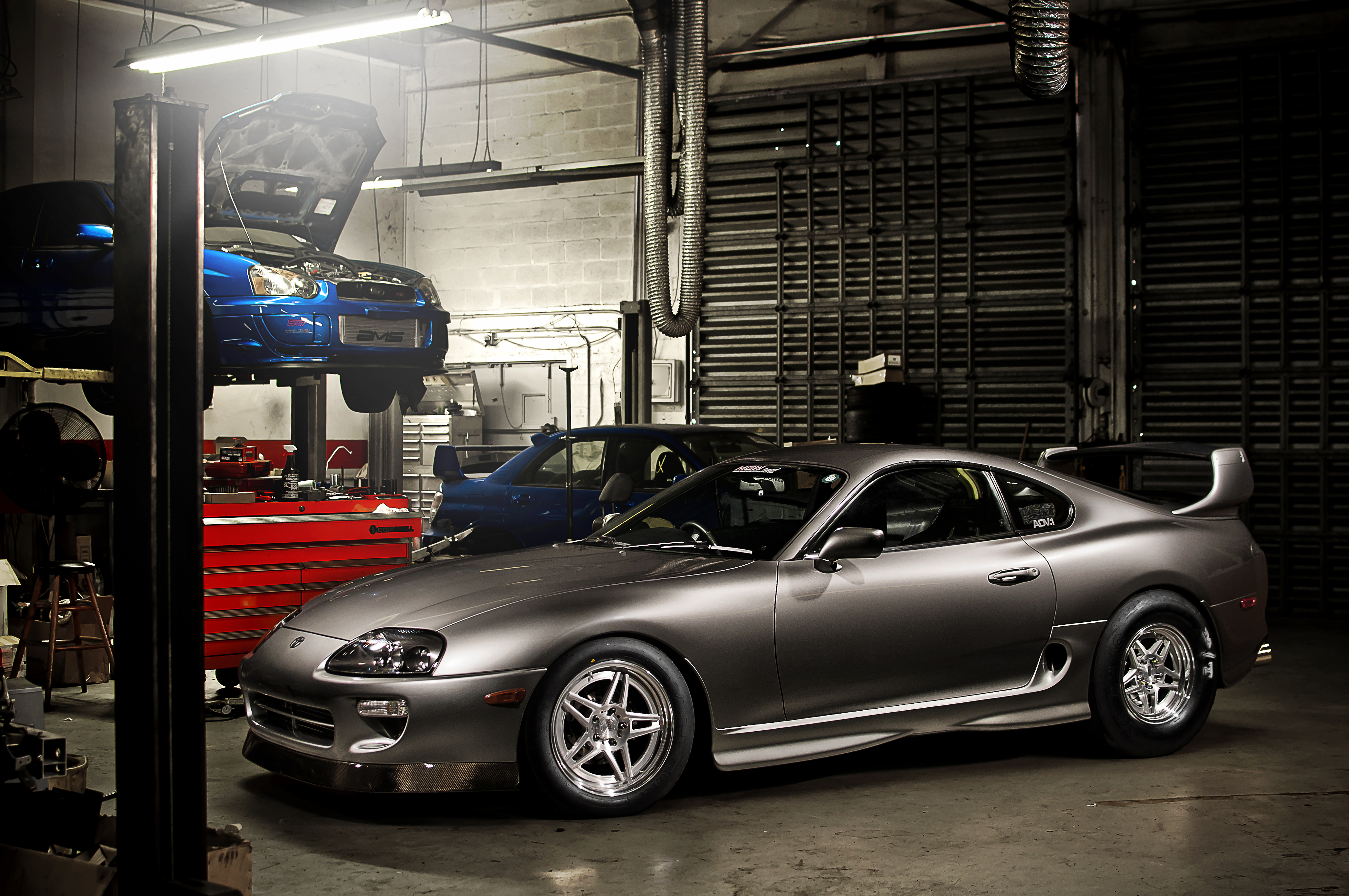 Subaru, Garage, Tuning, Sport Car, Toyota Supra wallpaper