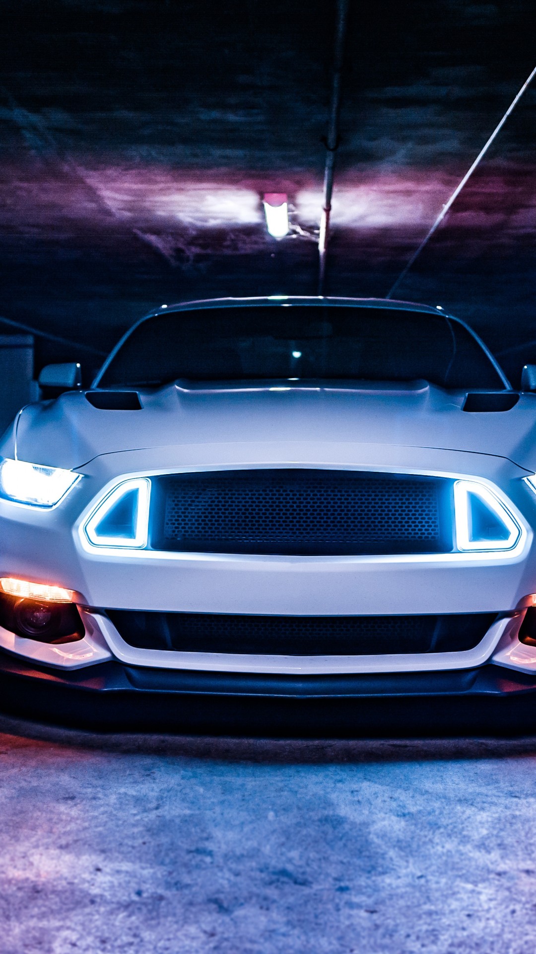Ford Mustang Neon lights 5K Wallpaper iPhone 6 Plus Hot Desktop and background for your PC and mobile