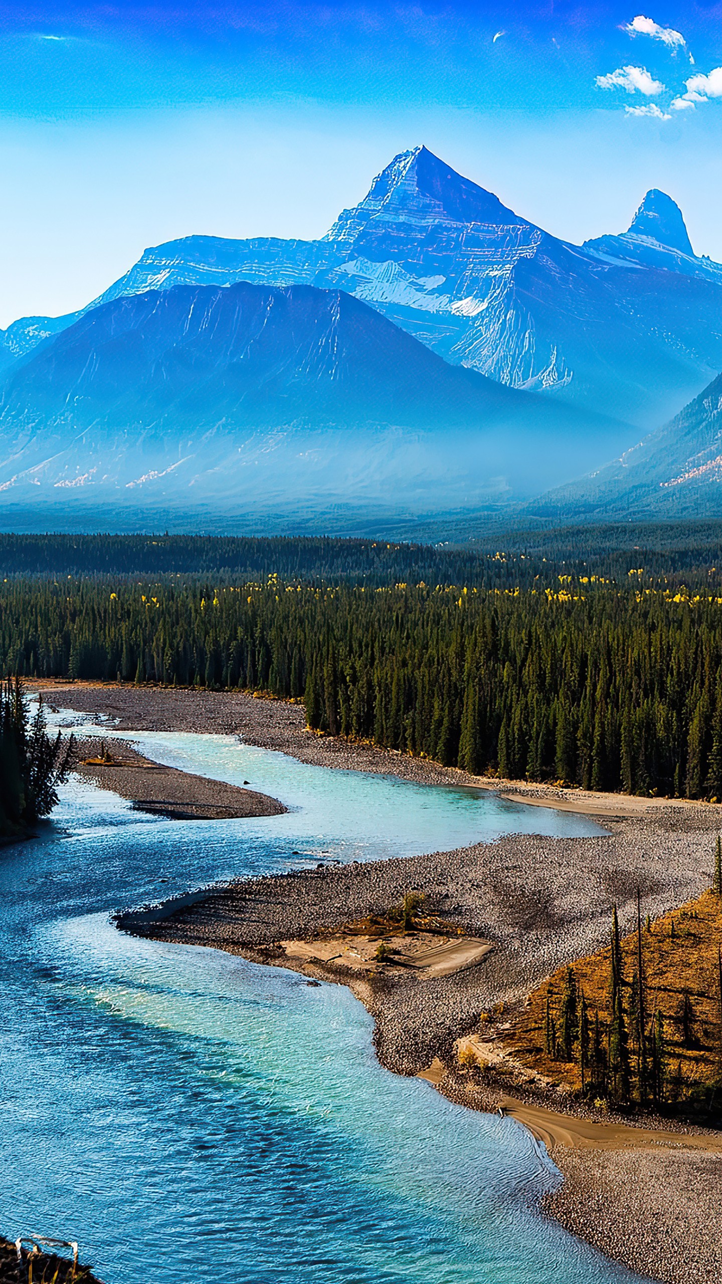 Forest Landscape Mountain Nature River Scenic 4K HD Nature Wallpaper