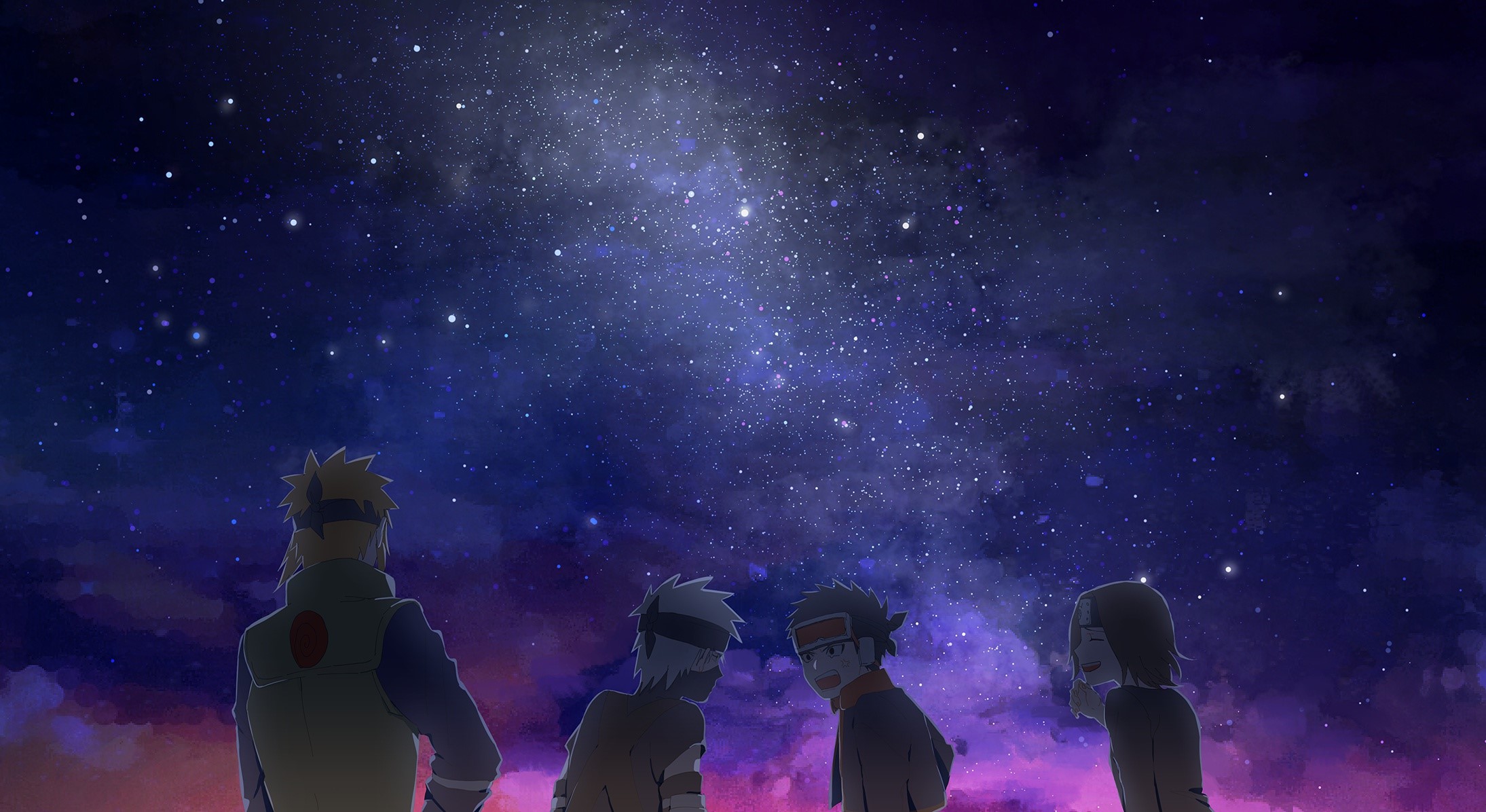 Wallpaper / Anime, Night, Sky, Stars, Low Angle