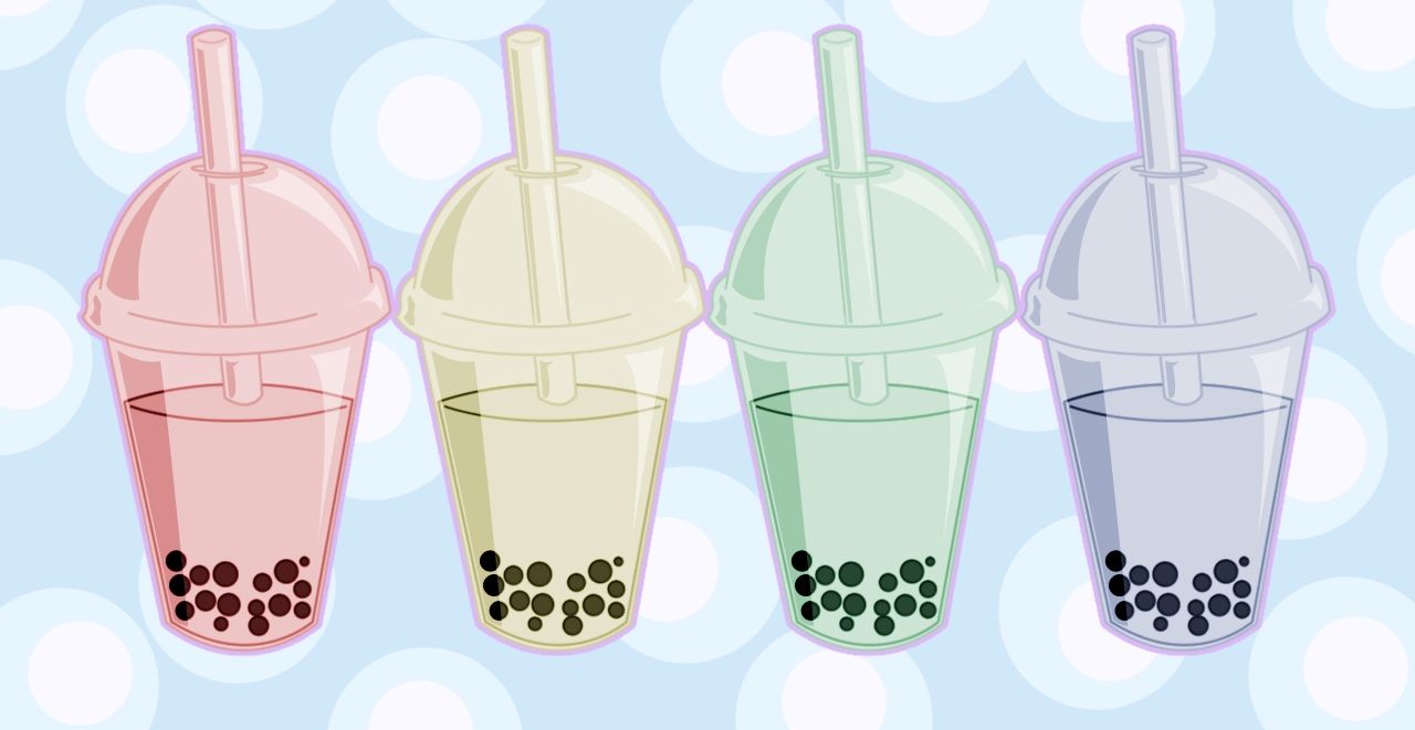 image Of Cartoon Boba Tea Wallpaper