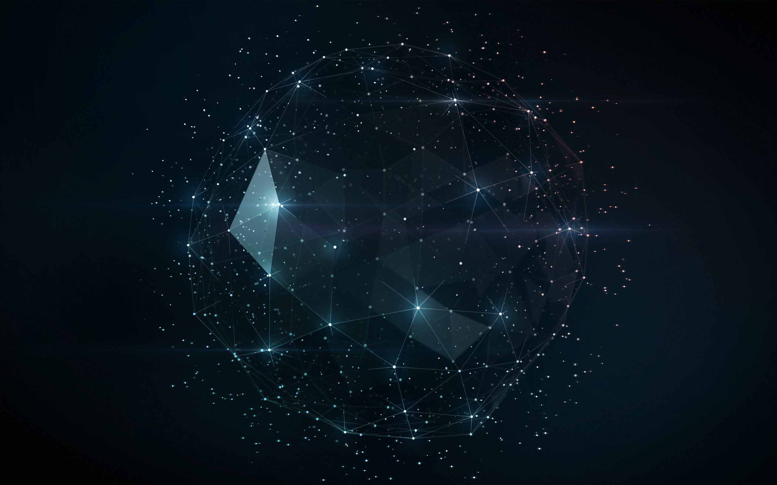 Wallpaper, low poly, wireframe, digital art, star trails, stars, abstract 2560x1600