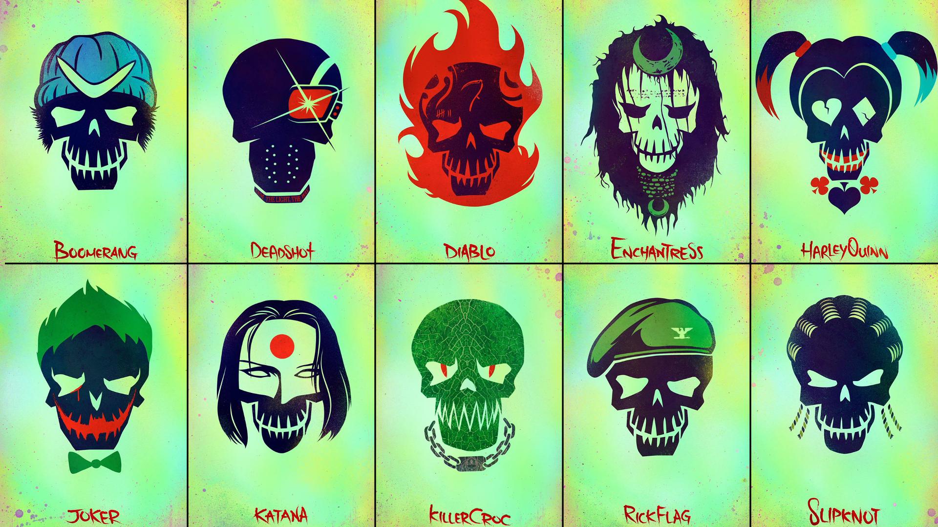 Suicide squad, heads, emblem, logo