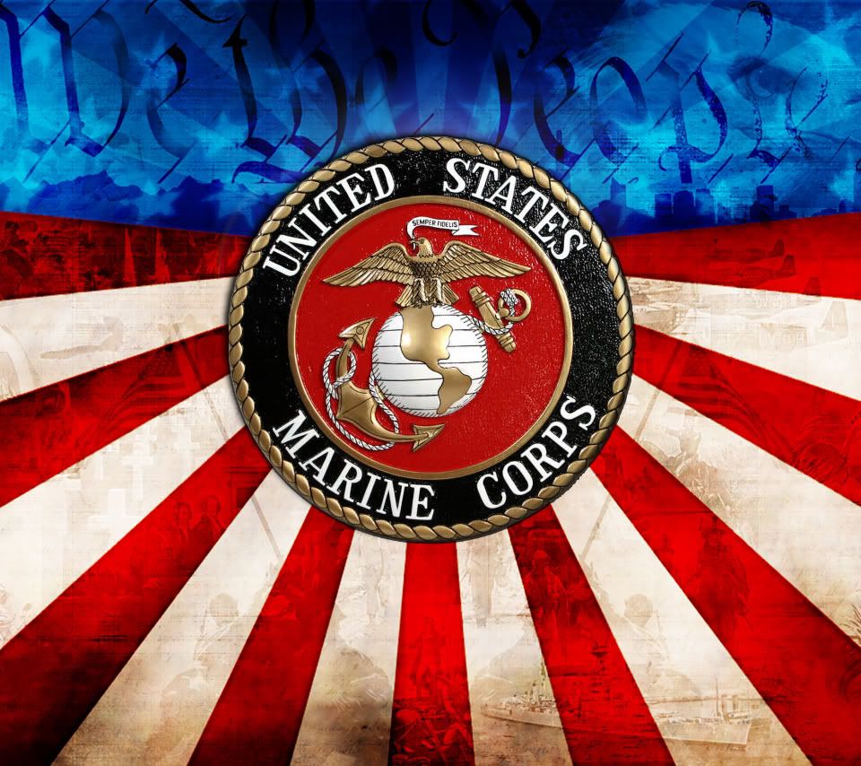 Marines Logo With Flag