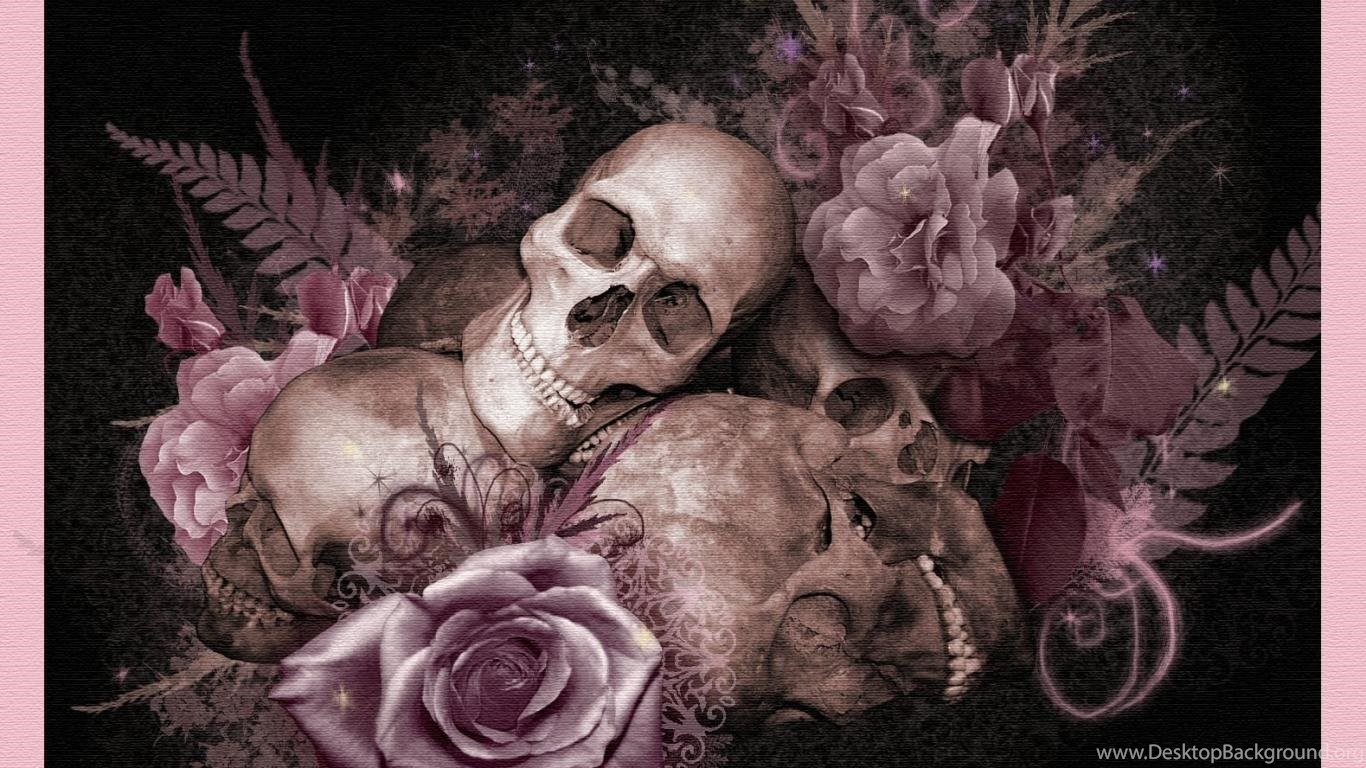 Skulls And Roses Abstract Nonsense HD Wallpaper Desktop Background
