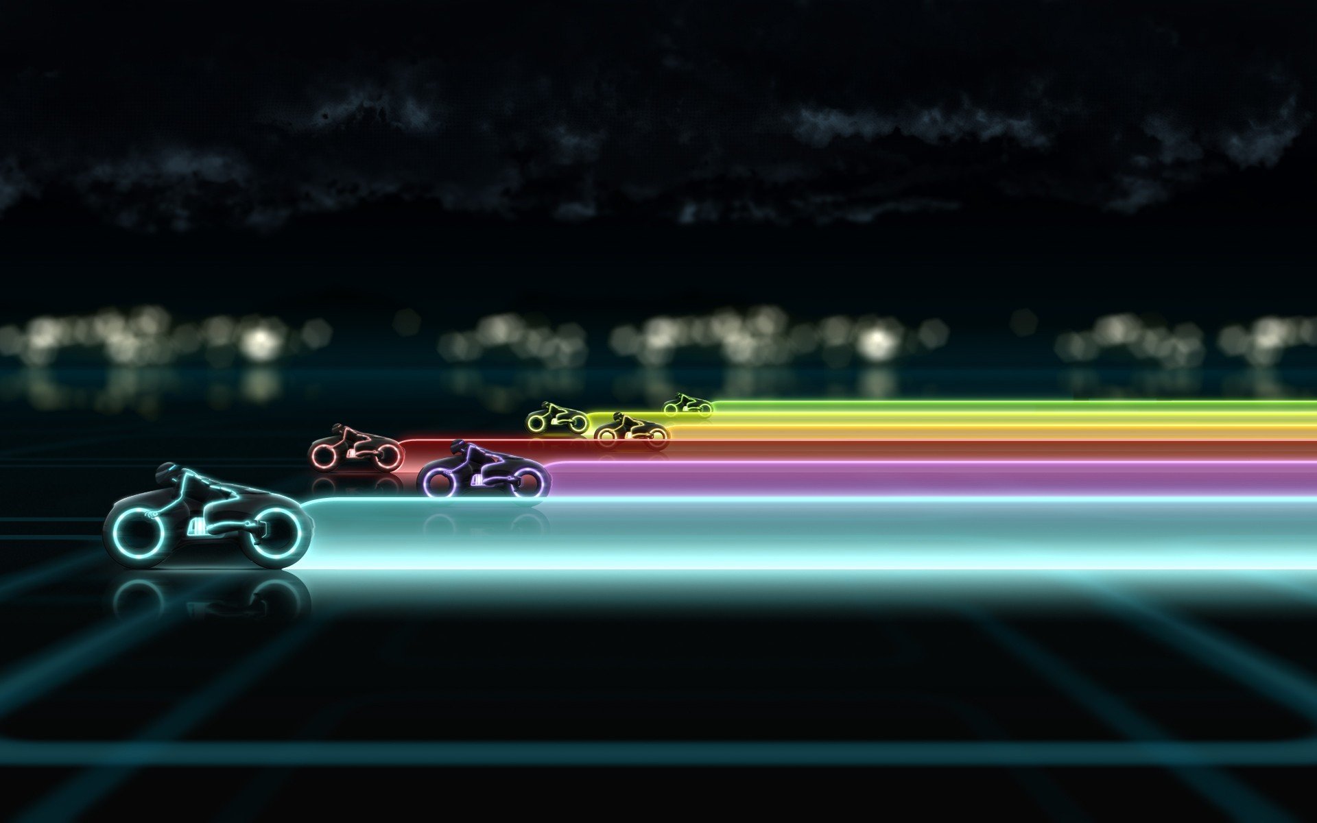 colorful, Tron, Light Cycle HD Wallpaper / Desktop and Mobile Image & Photo