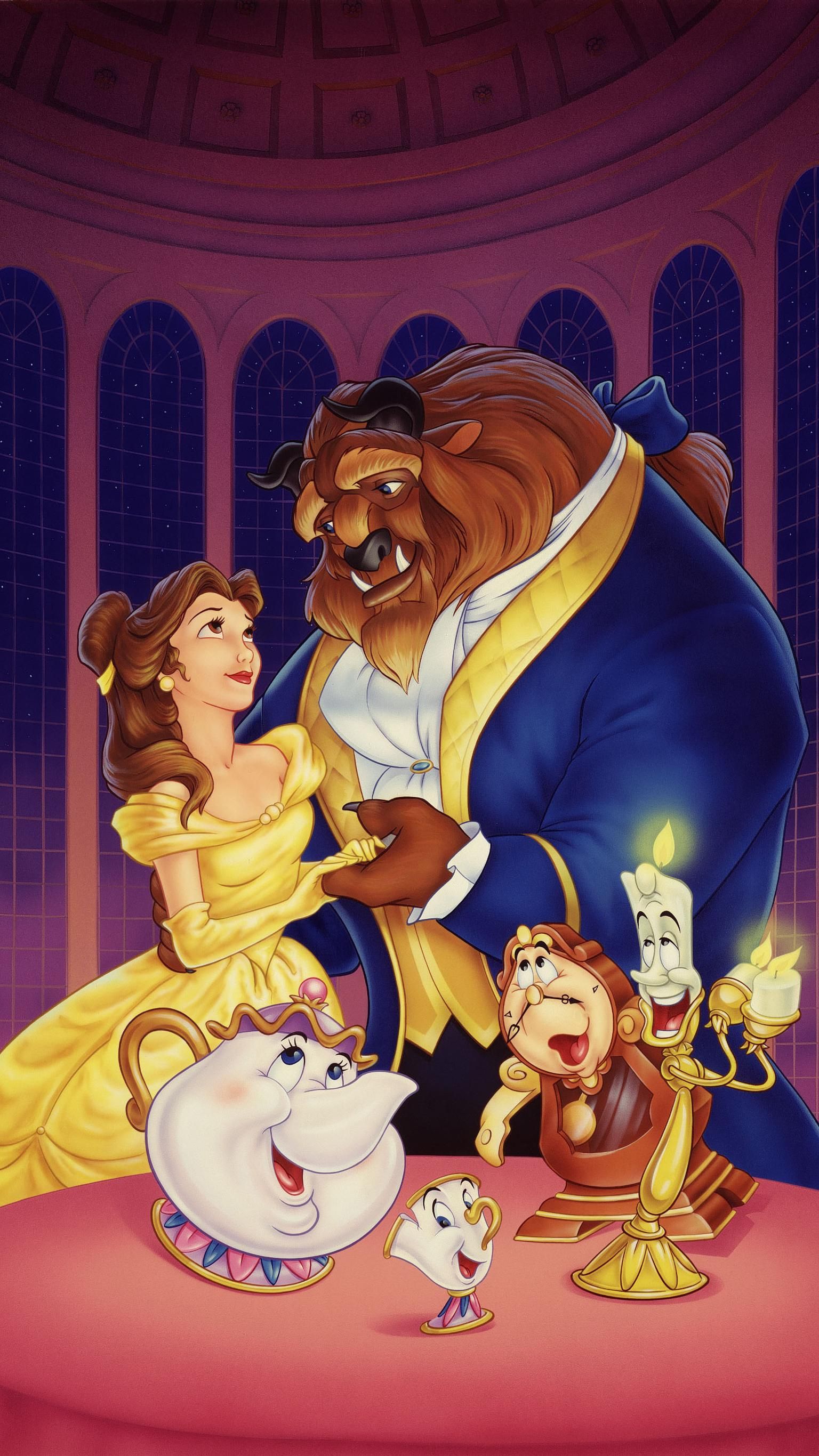 Beauty and the Beast (1991) Phone Wallpaper. Moviemania. Татуировка дисней, Красавица и чудовище, Обои в стиле дисней