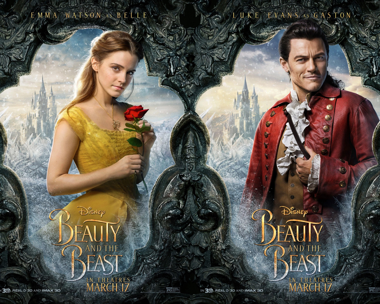 Desktop Wallpaper Beauty And The Beast, 2017 Movie, Emma Watson, Luke Evans, HD Image, Picture, Background, Hcny2q