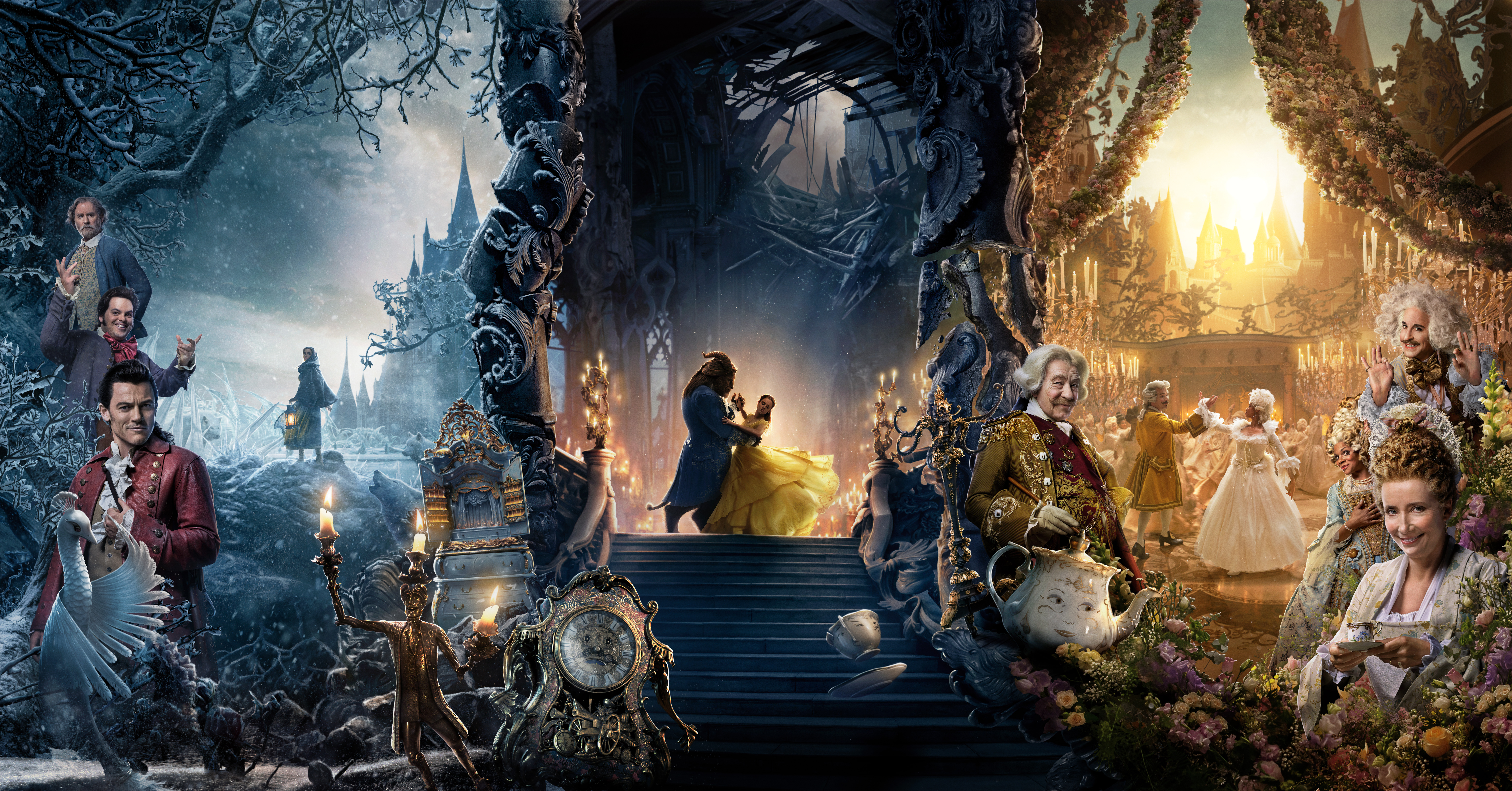 Wallpaper Beauty and the Beast 2017 Emma Watson monster 9000x4711