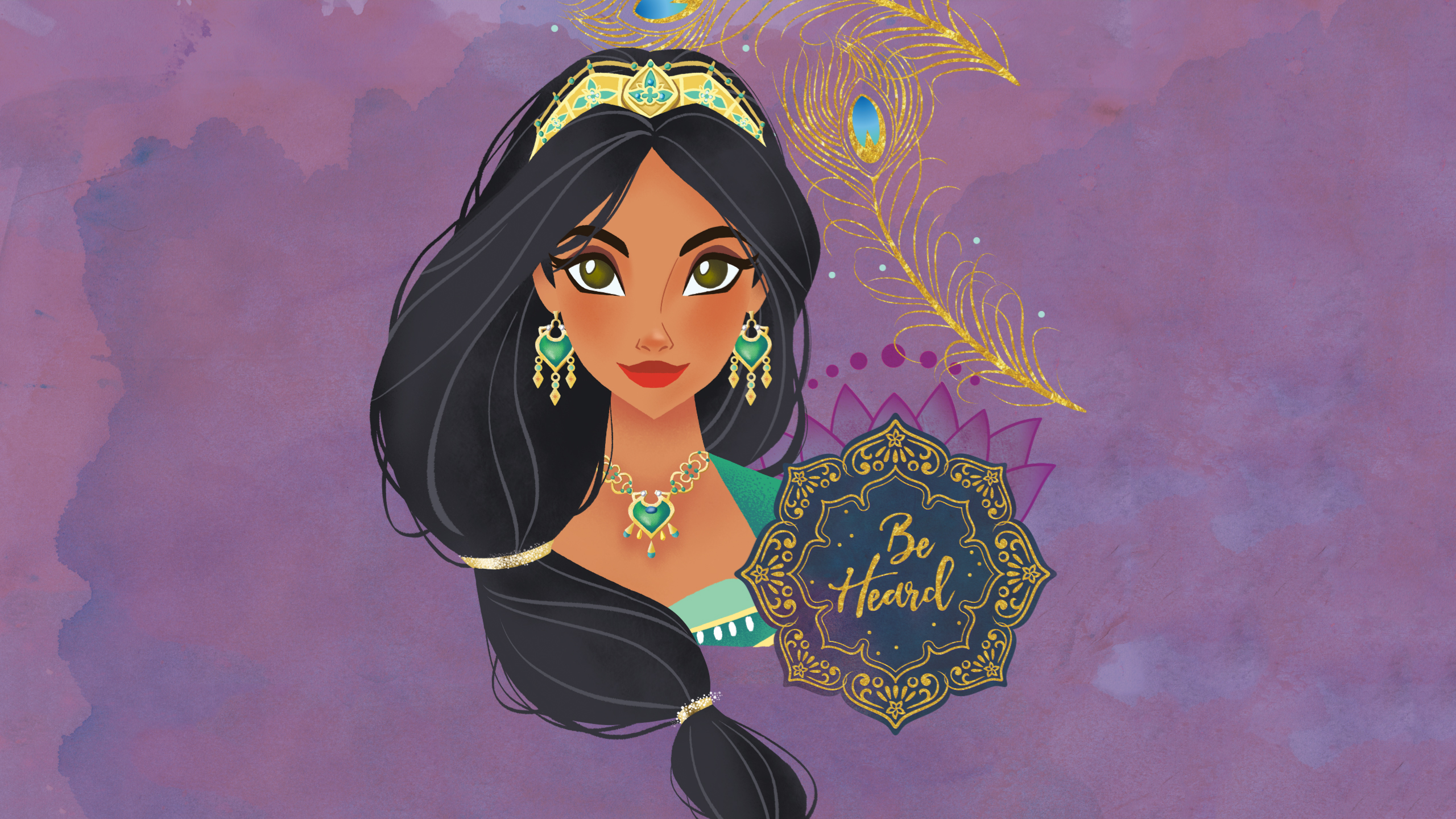 Cartoonish and artistic HD wallpaper of Aladdin 2019 movie