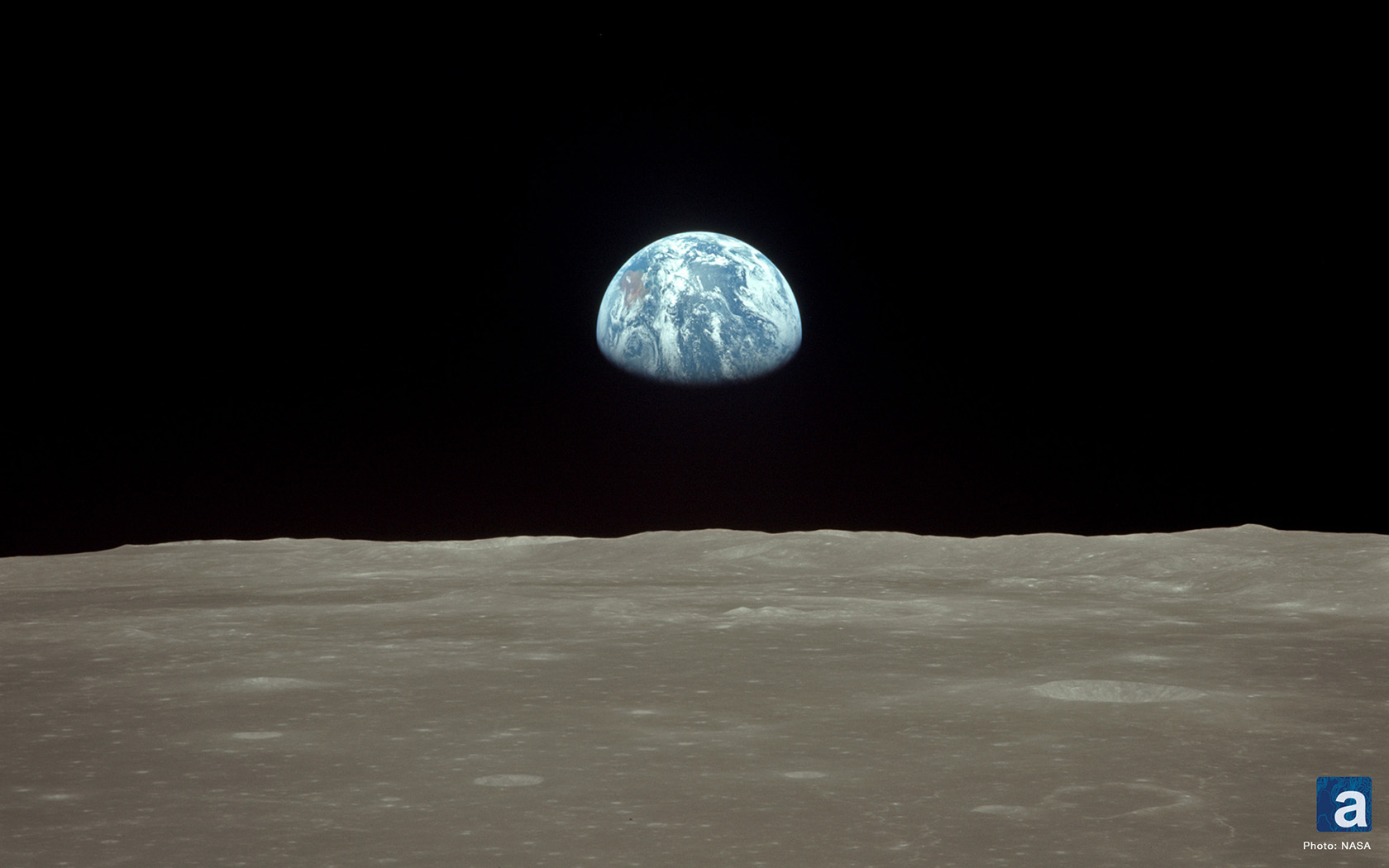 Earthrise from Moon Wallpaper