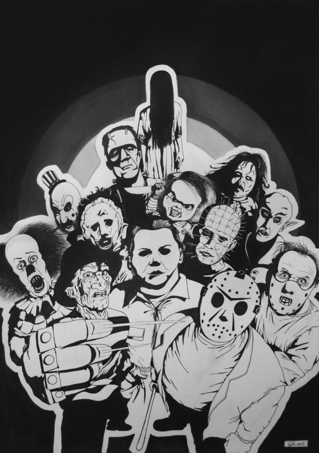 A collection of classic horror movie characters (2021)