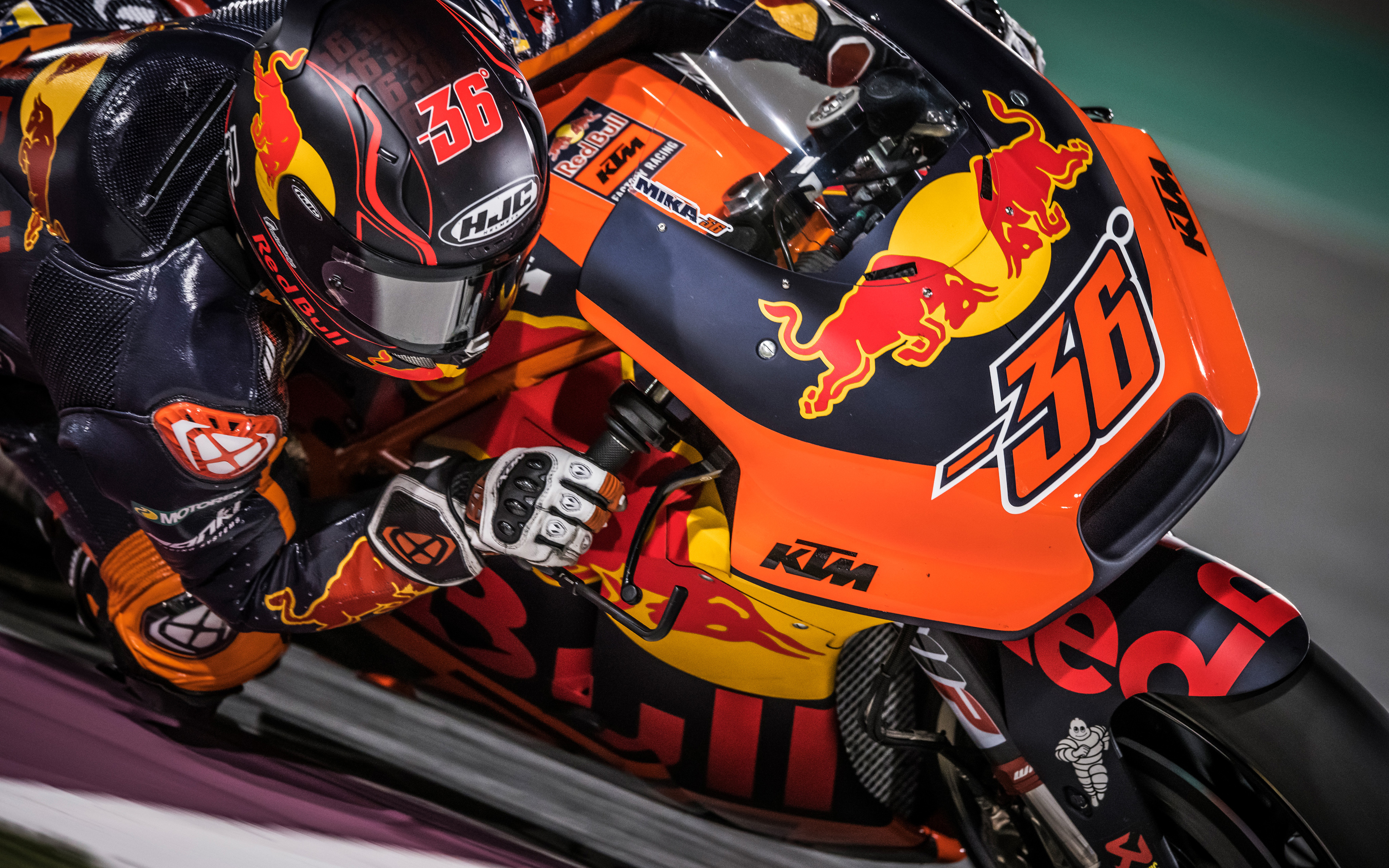 Download Wallpaper 4k, Mika Kallio, Close Up, MotoGP, Sportsbikes, Raceway, 2018 Bikes, KTM AG, KTM RC16 For Desktop With Resolution 3840x2400. High Quality HD Picture Wallpaper