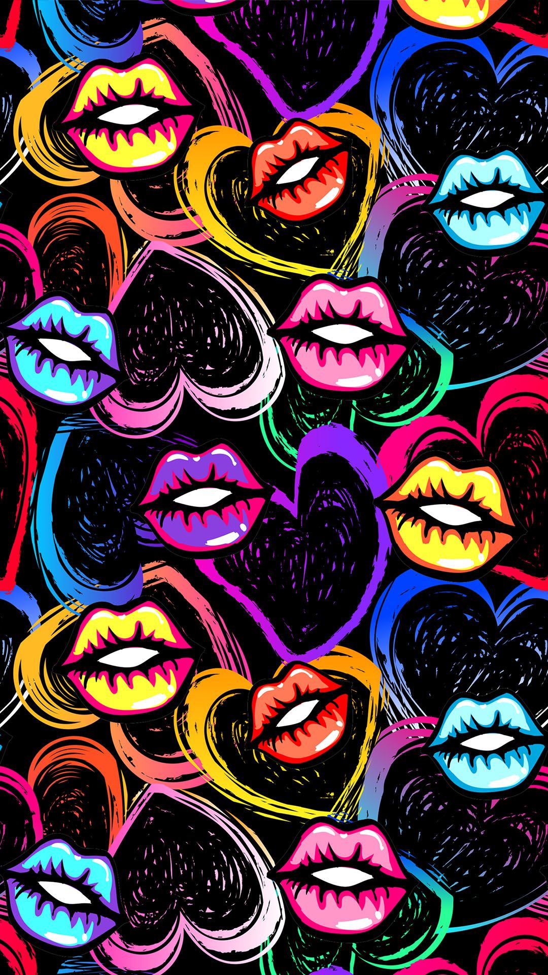 Pattern wallpaper. Lip wallpaper, Pop art wallpaper, Lips drawing
