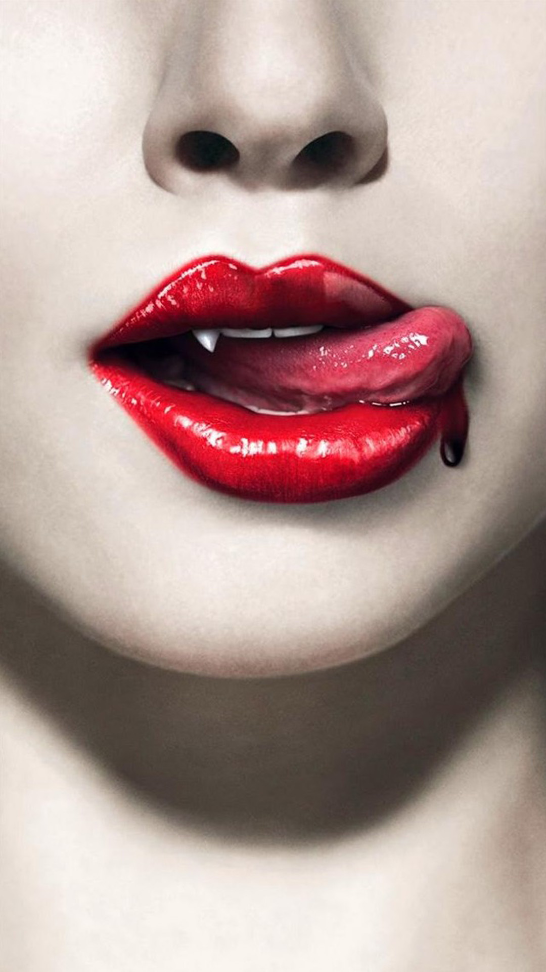 Red Vampire Lips Android wallpaper HD wallpaper