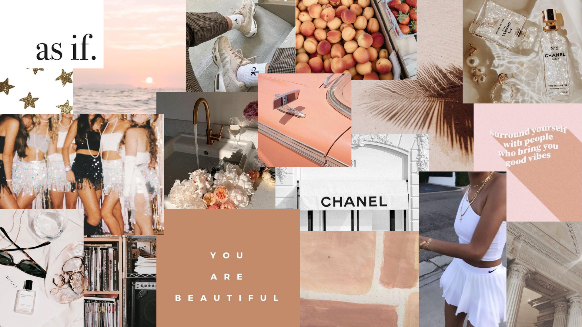 pink and neutral collage wallpaper}}. Laptop wallpaper, Supreme iphone wallpaper, Cute laptop wallpaper