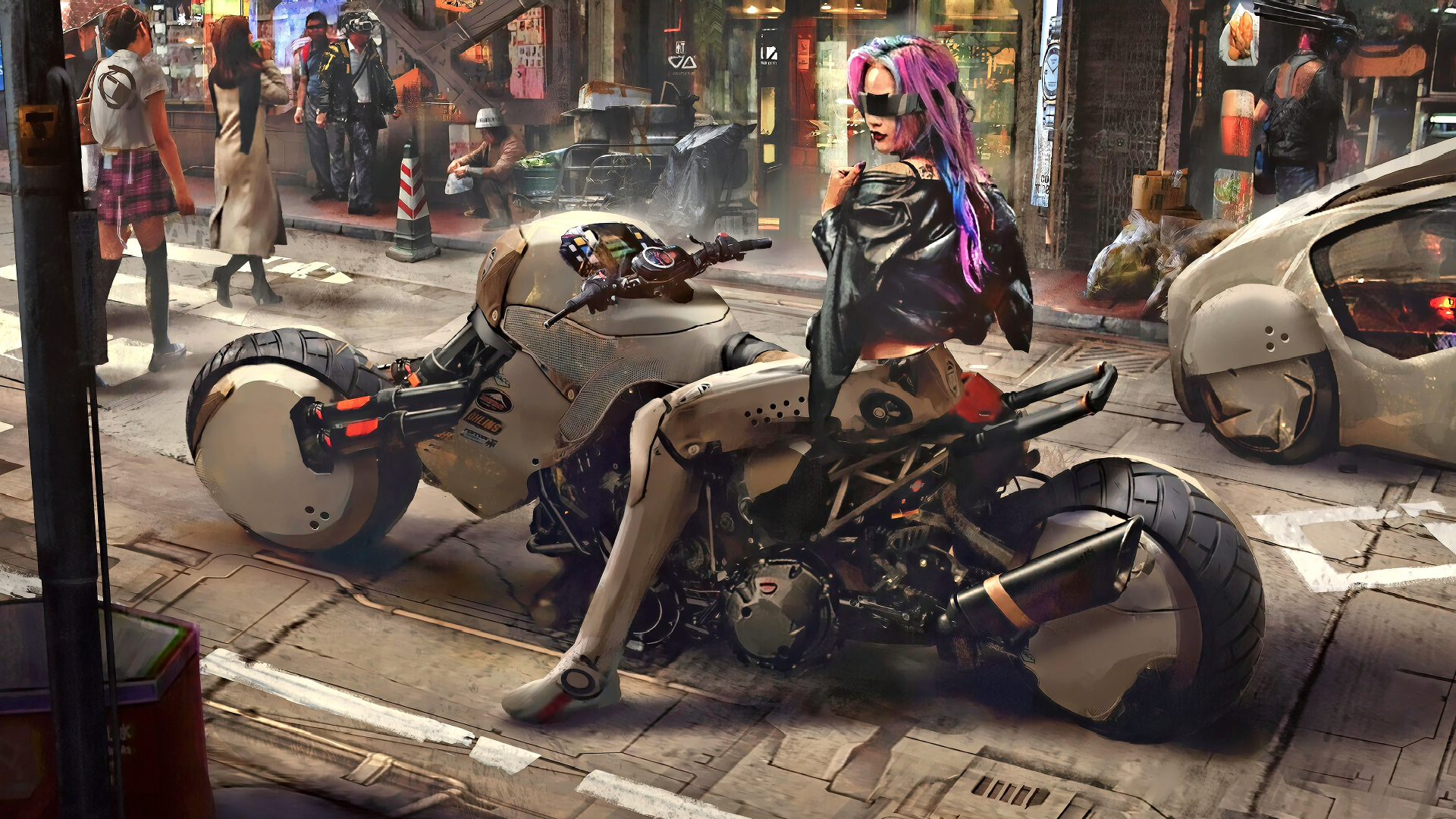 Wallpapper: Cyberpunk Motorcycle Wallpaper