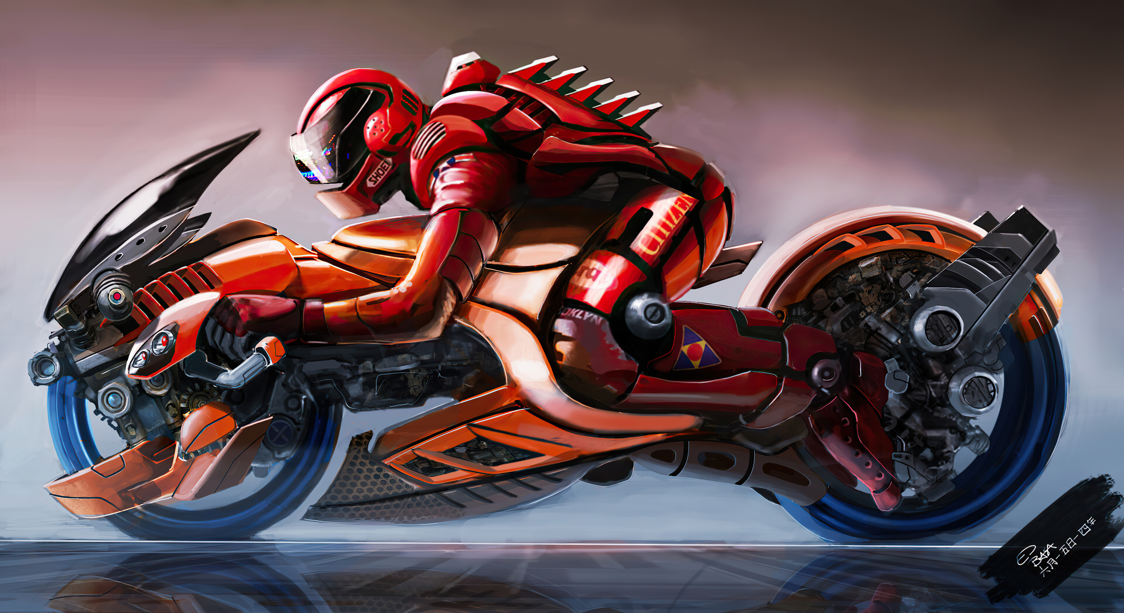 Cyberpunk Red Bike 4k, HD Artist, 4k Wallpaper, Image, Background, Photo and Picture