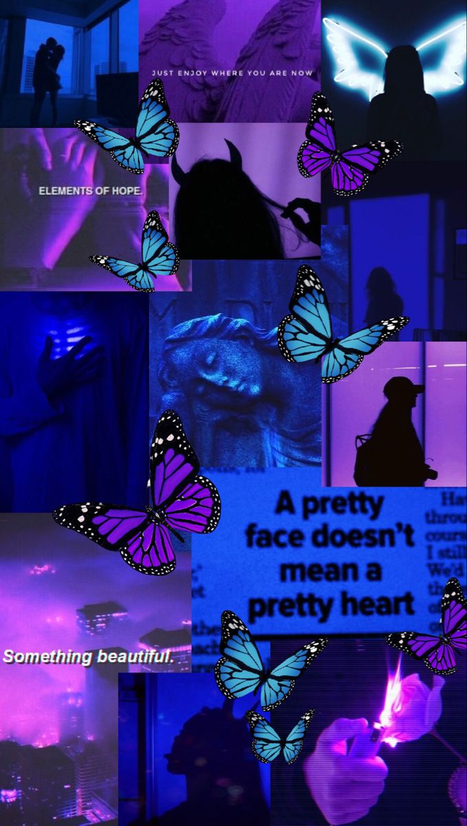 dark blue and purple aesthetic. Purple butterfly wallpaper, Blue butterfly wallpaper, Black and blue wallpaper