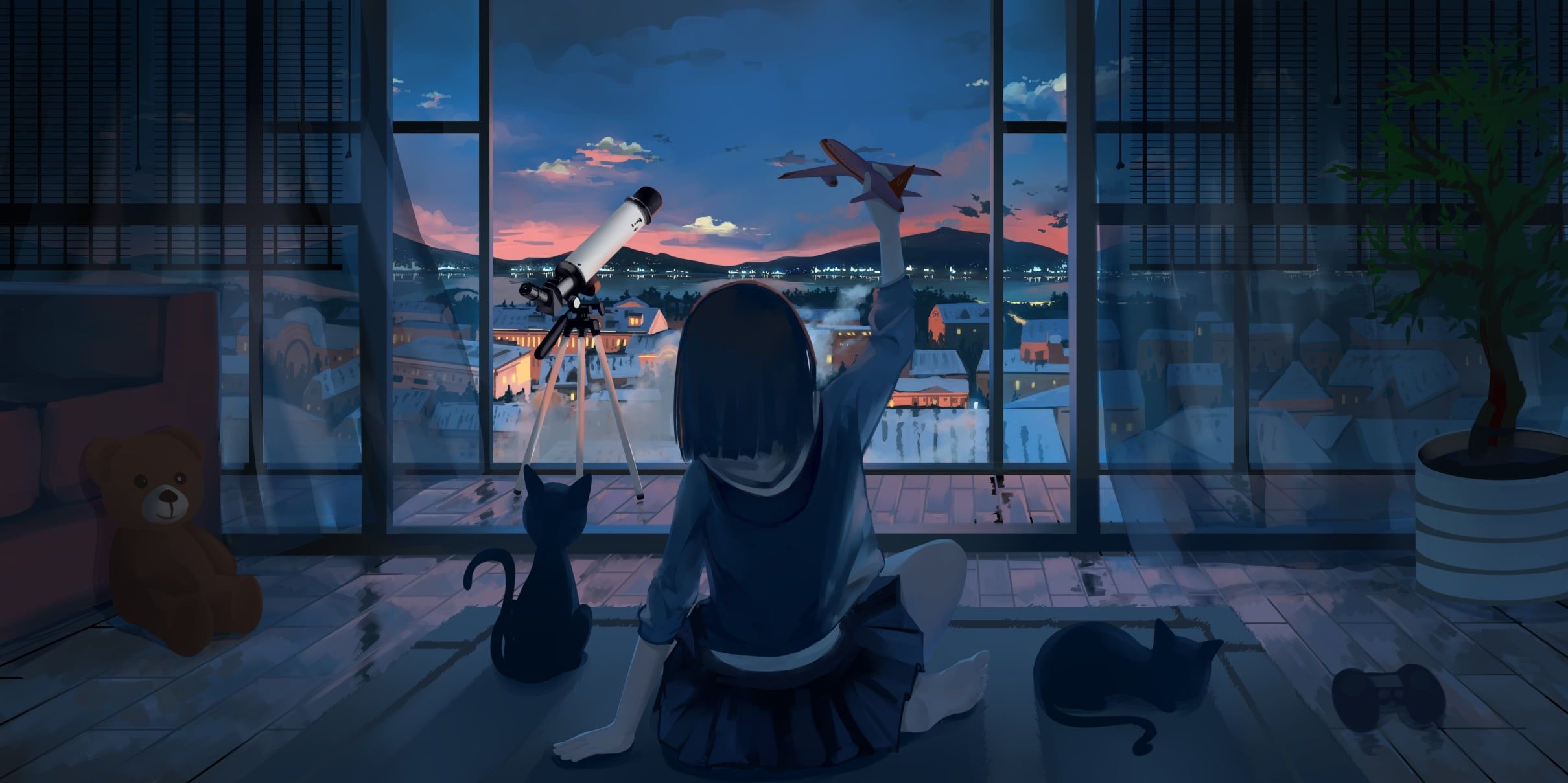 Anime Girl Landscape Wallpaper Free Anime Girl Landscape Background