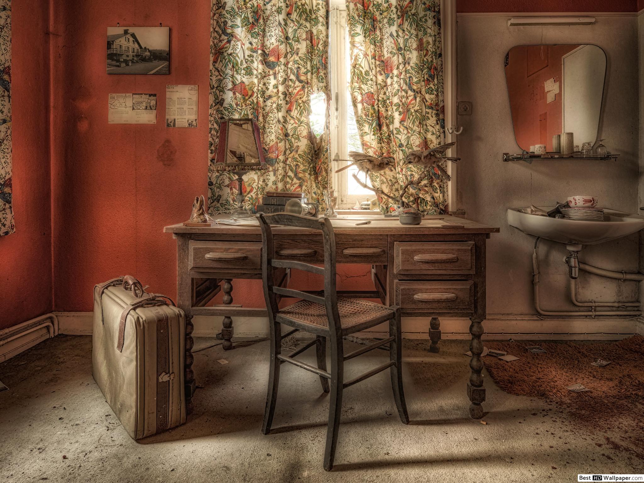 Vintage Room with old suitcase HD wallpaper download