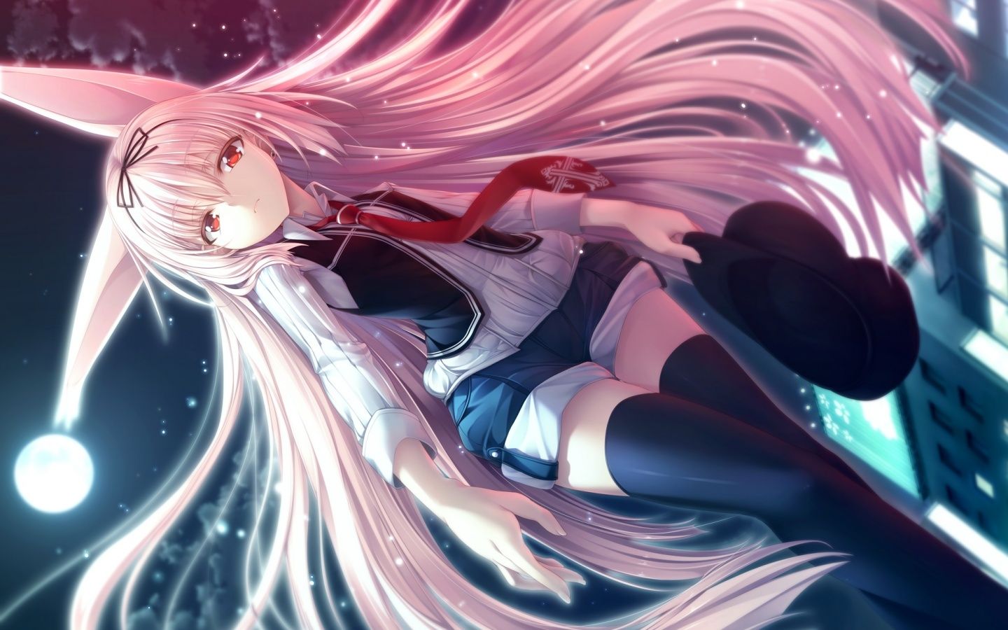 Anime Girl Pink Hair Background HD Wallpaper