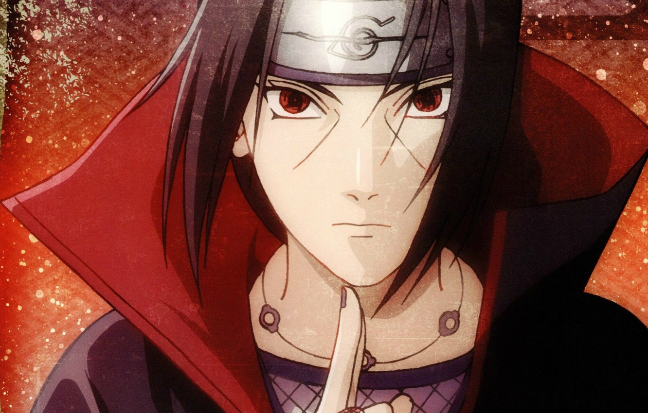 Wallpaper portrait, headband, Naruto, red eyes, ring, sharingan, Akatsuki, Itachi uchiha image for desktop, section сёнэн