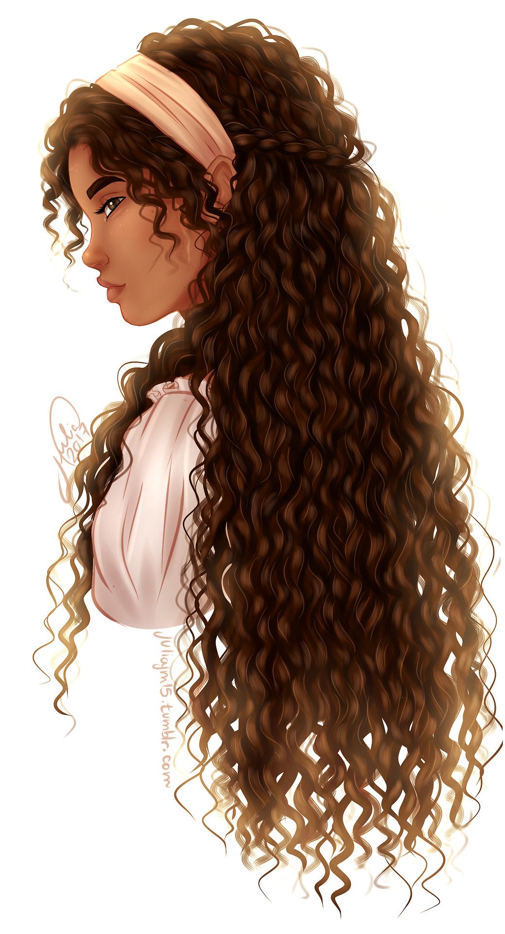 Cute Anime Girl With Brown Curly Hair