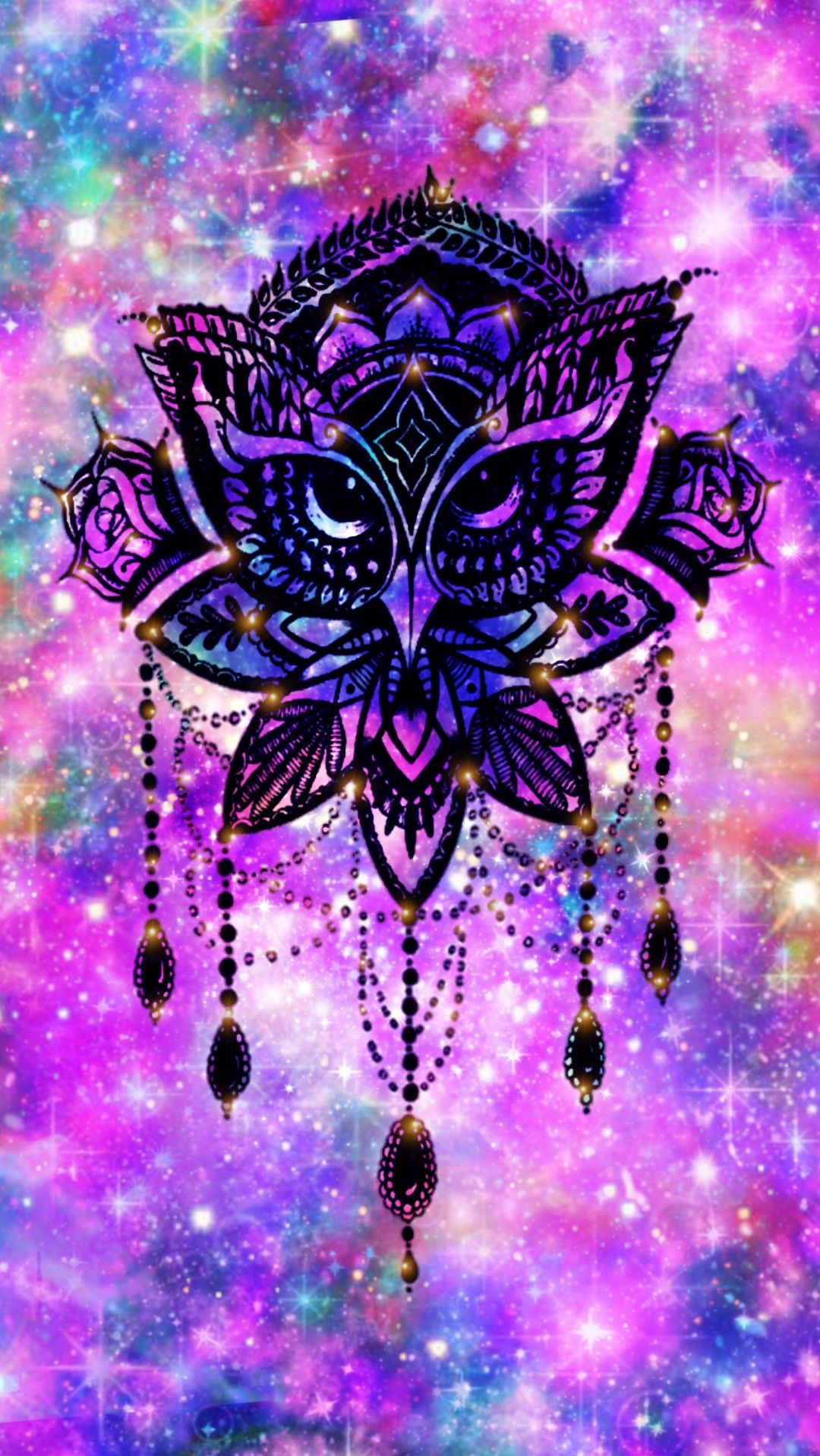Owl Dreamcatcher Galaxy, made by me #purple #sparkly #wallpaper # background #sparkles #glitter. Galaxy wallpaper, Cool background wallpaper, Glitter wallpaper